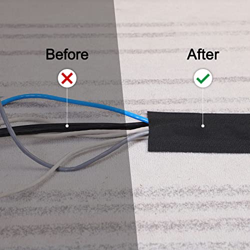 Syhood Cord Cover Floor Cable Protector Carpet Wire Cover Floor Cable Management for Office Carpet Organized and Protect(4 Inch X 100 Feet,Black) - color: Black, size: 4 Inch X 100 Feet