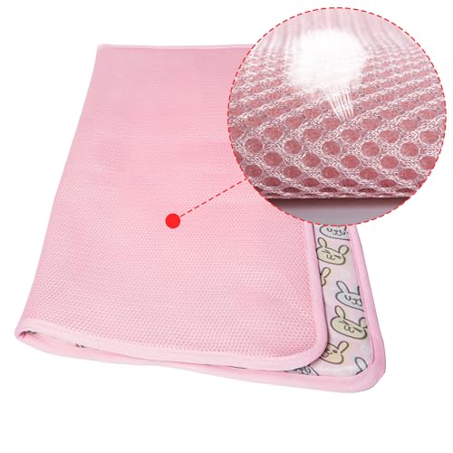 NACOCO Pet Cooling Mat Cat Dog Cushion Pad Summer Cool Down Comfortable Soft for Pets and Adults (M, Pink) - color: Pink Rabbit, size: M: 19.5" x 27.5''