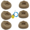 6 Pack Bean Bag Chairs - Inflatable Chairs with Electric Air Pump - Outdoor Blow up Camping Chairs - Lazy Sofa Portable Loungers Couch for Movie Bedroom Reading Camping (Coffee) - color: Coffee