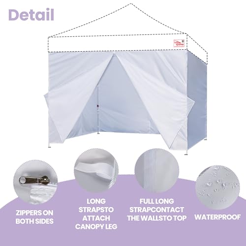 Tradesparker 10x10 Pop up Canopy Sidewall Kit Only, 3 Sidewalls & 1 Doorwall Removable Zipper End Fit for Commercial Instant Tent Canopies,NOT Excluding Top and Frame,Red - color: Red, size: 10ft*4