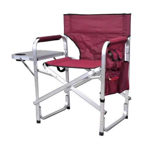Stylish Camping Full Back Folding Director's Chair - color: Burgundy