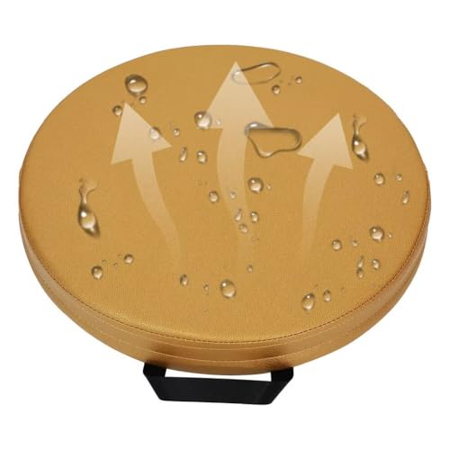 Round Floor Cushions, 2 inchs Thick Round Floor Pillow with Handle, Outdoor Waterproof Leather Seat Cushion, Flexible Seating for Classroom Elementary, Daycare, Preschool, Playroom, 35CM, Gold - color: Gold, size: 13.78inchs