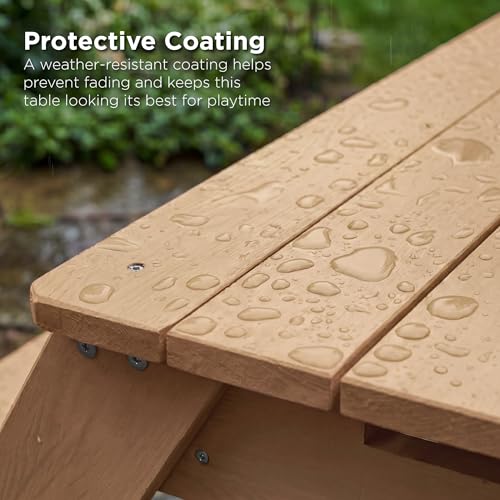 Best Choice Products Kids Picnic Table with Umbrella, 3-in-1 Sand & Water Table, Outdoor Convertible Picnic Table for Toddlers, Seats 4, Removable Top, 2 Buckets - Navy - color: Navy