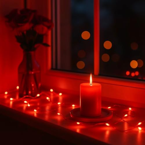 6 Pack Fairy Lights Battery Operated with Timer Silver Wire Mini 13FT 40LED Waterproof Cuttable Twinkle Christmas String Lights for Home Bedroom Wedding DIY Centerpiece Birthday (Red) - color: Red