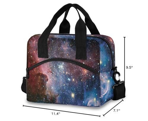 Galaxy Insulated Lunch Bag Reusable Lunch Tote Bag Cooler Bag for Women Men Adult Lunch Box with Adjustable Shoulder Strap Leakproof Lunch Bag for Work School Picnic Camping - color: Galaxy
