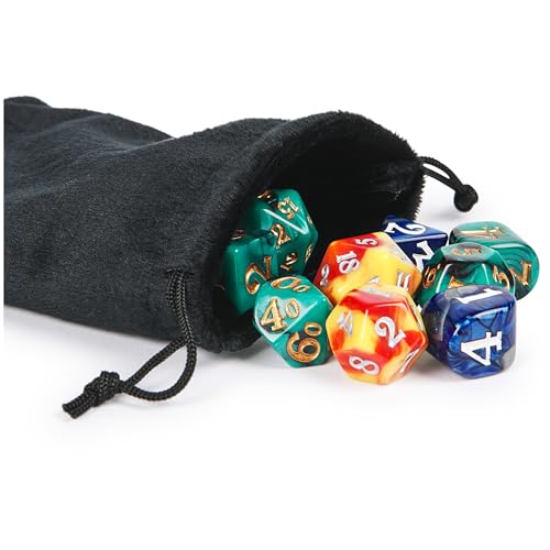 Spin Master Games, Campaign Dice, 3 Sets of Polyhedron Dice for RPG & Board Games, Storage Pouch & Silicone Tray, DND Dungeons and Dragons, MTG Magic The Gathering, for Ages 8 & Up - color: Campaign Dice Set