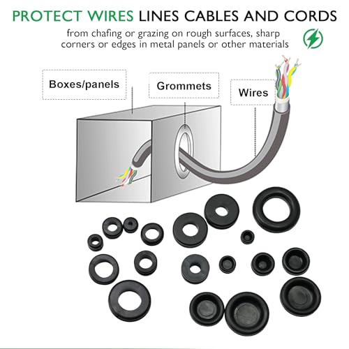 EASYEAH 125PCS 18 Sizes Rubber Grommet Kit, Rubber Plugs for Round Holes, Firewall Wire Cable Hole Grommet for Automotive, Industrial, Home 1/4 5/16 1/2 7/32 3/8 9/16 5/16 5/8 3/4 7/8 15/16 21/32 1 - style: 18 Sizes,125 pcs, Closed and Hole