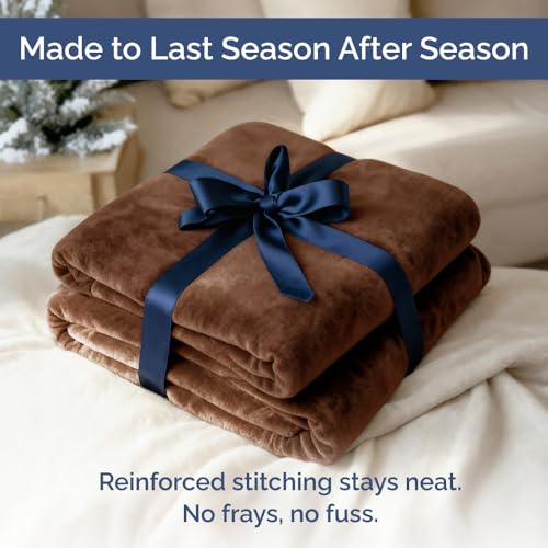 Ultra Soft Fleece Blanket King Size - Flannel Fleece Luxury King Blanket - Lightweight for Couch Bed Chair - Thick, Warm and Breathable - All Season Cozy Fuzzy, Anti-Static Microplush Bedding, Brown - color: 10 - Brown, size: King (90" x 108")