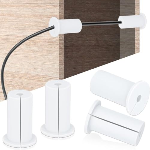 4Pcs Cable Routing Kit for 1 Inch Wall Hole Rubber Ethernet Cable Wall Pass Through Grommet for Starlink Home and Outdoors Use White