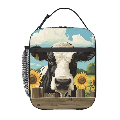Cow Lunch Box Insulated Lunch Bag for kids Girls Boys Women,Reusable Lunch Box Containers for Women Men,Durable Cooler Tote Bag Lunchbox for Office/School/Picnic - color: Cow02