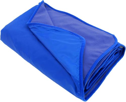 Threadart Outdoor Rainproof & Windproof Thick Stadium Blanket | for Camping, Picnic, Sports, Festivals, Football, Baseball, Concerts, Parks, Beach 55" x 79" - color: Royal Blue
