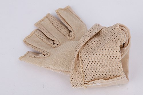 Lightweight Summer Fingerless Gloves Men Women UV Sun Protection Driving Cotton Gloves Nonslip Touchscreen Mittens - color: Khaki