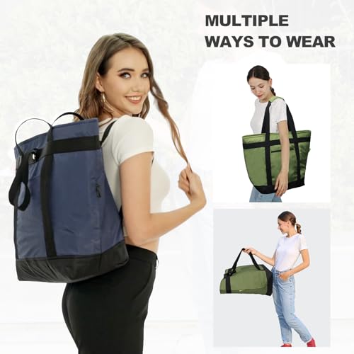 BeeGreen Cooler Bag Soft Insulated Tote for Beach Travel Grocery Shopping Lunch Portable Large Ice Coolers with Handle Hard Freezer Bags with Zippered Top Foldable Leakproof Delivery Totes Teal - color: DarkTeal