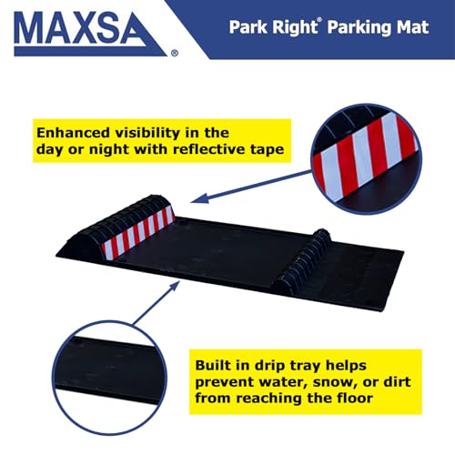 Maxsa 37359-2PK Park Right 21" x 11" x 2" Parking Mat, Red, Amazon Exclusive - color: Red, size: 2-Pack