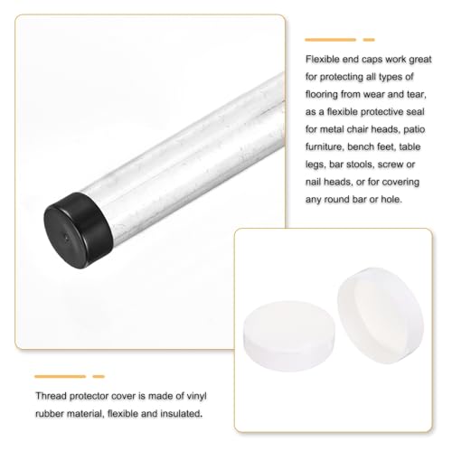 uxcell 200mm(7 7/8 inch) Rubber End Caps, Round Vinyl Plug Insert Plastic End Caps for Tubing, Fence, Pipe Post, Furniture, Railing, White, 50mm Height - color: White, size: 200mm(7 7/8") x 50mm H