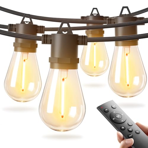 addlon 25FT LED Outdoor String Lights with Edison Shatterproof Bulbs, Heavy-Duty and Weatherproof Strand, Commercial Grade Patio Lights, Decorative for Garden or Patio, Black - size: 25FT