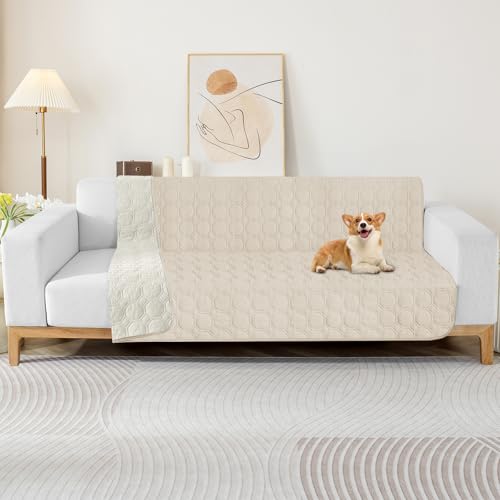 ZNSAYOTX Ultimate Cozy Blankets (40"x50") 100% Waterproof Chaise Mat Blanket for Dog Pets, Bed Couch Sofa Protector with Non-Slip Back Washable Durable, Pee Scratch Proof Easy to Clean (Beige) - color: Beige, size: 40x50 Inch