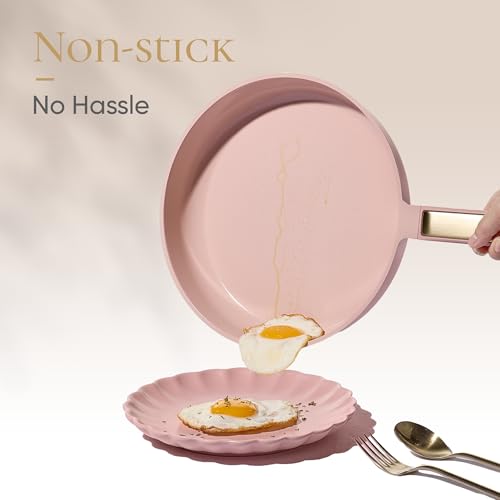 CAROTE Ceramic Cookware Set Nonstick, 14pcs Pots and Pans Set Nonstick, Non-Toxic & PFAS-Free, Dishwasher, RV/Camping Cookware Set, Cooking Pots with Lids, Pink Blush - color: Light Pink