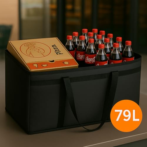 musbus 4 PACK catering bag for doordash 24W x 15H x 14D XXXL Insulated Food Delivery Bag Cooler Bags Keep Food Warm Catering Therma Cooler Bags Therma Shopper hot Black 24W x 15H x 14D hot boxes - color: Black, size: XXX-Large（24W x 15H x 14D）