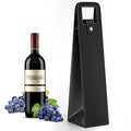 RYDDOY Wine Gift Bag, Reusable Leather Wine Tote Carrier, Single Bottle Champagne Beer Gift Bags Carrier for Birthday, Wedding, Picnic Party, Christmas festival Gifts (Black) - color: A-Black-16.1×3.5×3.5