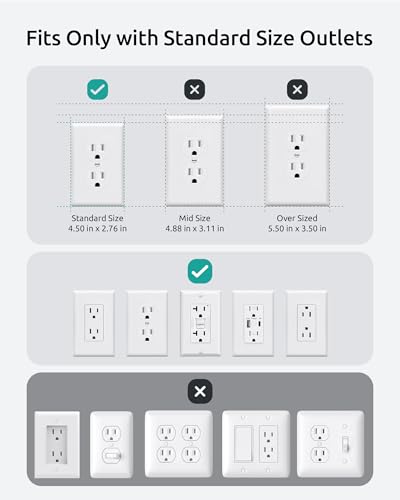 NUTICT Outlet Cover Extension Cord Long 10ft, 3 Outlets Indoor Flat Extension Cord & Ultra-Thin Flat Wall Plug, 900J Surge Protector, 13A/1625W, ETL Listed, Behind Bed Couch Dresser Furniture, White - color: White, size: 10ft(3 Prong Plug), style: for Sta