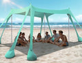 Rengue Beach Tent, Beach Canopy UPF50+ UV Protection, 10x10ft Beach Shade Sun Shelter with 8 Sandbags, Sand Shovels, Ground Peg, Stability Poles for Camping, Fishing, Picnic, Backyard Fun, Light Green - color: Light Green