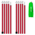 SAN LIKE Aluminum Tent Poles for Tarp - 75inch Adjustable Collapsible Poles for Awnings, Canopy, Rain Fly, Shelter - 2 Sets (5 Sections) - color: Red-5 Sections