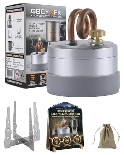 Mini Alcohol Burner Gas Stove Camping Cooking High Power Portable Mini Outdoor Spirit Burner Alcohol Stove Kit with Stable Stand Upgrade Lightweight Strong Compact Backpacking Travel Hiking - color: Silver b