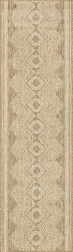 Nuloom Ranya Light Brown/Ivory, 2' x 6', Tribal Geometric, Soft and Cozy, High Traffic, Stain Resistant, Easy Clean, Durable Area Runner for Indoor/Outdoor Patio, Deck, Porch, Garden, Courtyard - color: Light Brown, size: 2' x 6' (Rectangular)