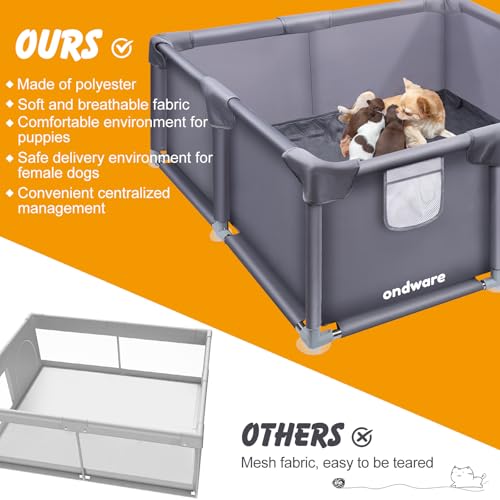 Whelping Box for Dogs and Puppies, 48×48×18 in Whelping Supplies with Waterproof Whelping Pad for Medium Small Dogs - style: 48×48×18in