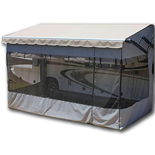 ShadePro - Villa RV Awning Screen Room - Add Room for Your Family Under Your RV Awning - Camper Screen Room for RV Patio or Porch Enclosure - Size 12 feet - size: 12'