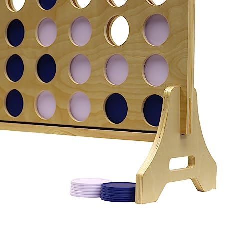 Tailgating Pros Premium Giant Four in a Row with Carrying Case - Jumbo Oversized Outdoor Yard Game - Connect Multiple Pucks in a Row to Win - Many Puck Colors Available! - color: Blue / White