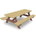 8ft Picnic Table and Bench Cover, Camping Essentials RV Gear, 96 in Waterproof Windproof Outdoor Elastic All Around Tablecloth, Fitted Rectangle Tables and Seats, Coffee-White Checkered - color: Coffee-white Checkered, size: 96"