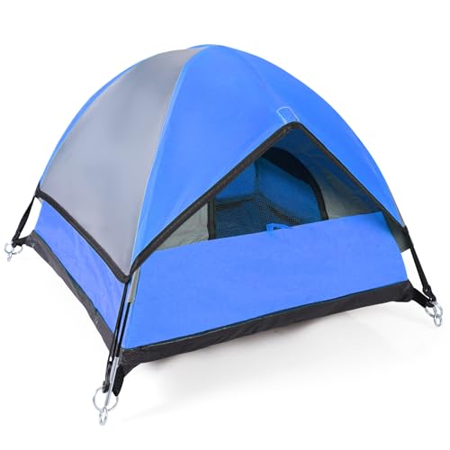 Cat Camping Tent, Cat Tent Bed, Pet Tent for Indoor Cat and Small Dog, Mini Tent (Blue, 21 x 21 x 14 Inches) - color: Blue