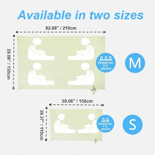 Picnic Blanket Waterproof – Packable Sand Proof Beach Blanket (0.42lb/0.66lb), Compact & Foldable, Fits in Pocket with Integrated Stakes, Ideal for Camping, Hiking, Travel, Concert, Festival - size: 59.06" X 39.37"for 1-2 Persons