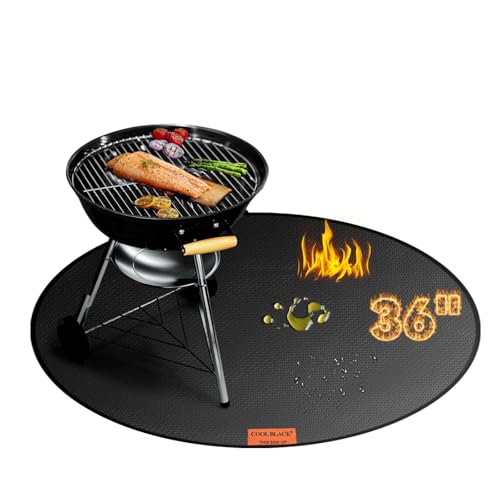36" Round Fire Pit Mat - Fireproof Deck Patio Protector Mat,Double-Sided Design,5 Layer Waterproof Oil-Proof Under Grill Mats,Firepit Protection Rug for Deck Fireproof,Outdoor Grass Grill Accessories - size: 5 Layer/36 Inch