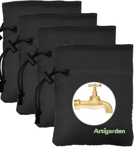 Artigarden Upgraded Outdoor Faucet Cover for Winter Freeze Protection - Outside Water Hose Bib Insulated Sock for Cold Weather, Black, Pack of 4 - color: Black, size: 4PCS-C