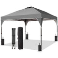 8x8 FT Canopy Tent, 1-Button Push Pop Up Canopy with 4 Sandbags and Carrying Bag, Instant Outdoor Gazebo Shelter - color: Gray, size: 8x8
