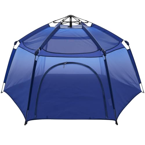Alvantor® Baby Playpen Pop Up Play Yard 84"x84"x44”Large Kids Play Tent Indoor Outdoor Playhouse Mesh Play Pen, Mosquito Net Playpen Camping Beach Playground for Babies Toddlers Infant, Navy - color: Navy, style: Upgraded with top mesh*6
