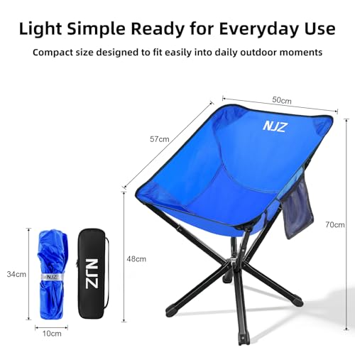 Premium Camping Chair, Folding Outdoor Chair with Aluminum Frame, Sturdy and Durable Portable Chair for Camping, Fishing, RV Travel, All-Weather Use - color: Blue, size: E