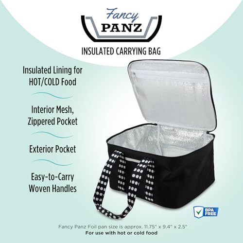 Fancy Panz - Black Insulated Casserole Carrier Bag - Insulated Thermal Bags for Hot & Cold Food Holds 2 Standard Size Fancy Panz - 2 Pockets - Food Container - Hosting Essentials - color: Black