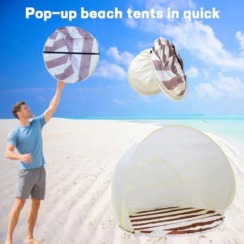 Portable Beach Tent Sun Shelter， UV - Resistant Lightweight Beach Pop Up Tent for Camping Trips, Fishing, Backyard or Beach Picnics Essentials