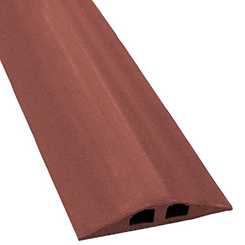 Electriduct Rubber Duct Floor Cord Cover Brown 12 Feet Anti-Skid Wire Concealer Low Profile 2-Channel Cable Protector - color: Brown, size: 12 Feet