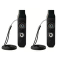 Multifunctional Survival Emergency Whistle for Kids with Compass Hiking Survival, Thermometer & Neck Lanyard | Emergency Safety Gear for Hiking, Camping, Kayaking, Boating, Climbing - color: obsidian black2pcs