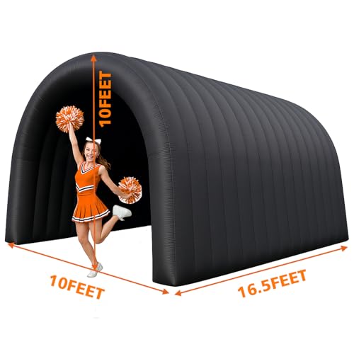 23x10x10FT Quick Setup Inflatable Tunnel Arch - for Sports Games, Trade Shows & Promotions (Blower Included) - color: Black, size: 16.5FT