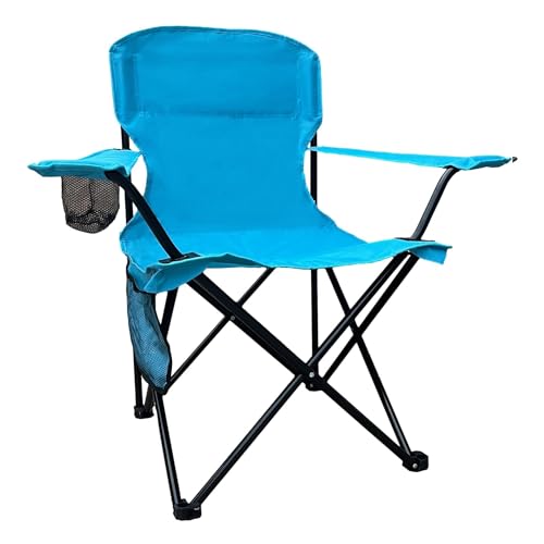 Folding Camping Chairs Portable Outdoor Chair for Camping, Fishing, Beach, Picnic, Lightweight High Back Foldable Chair with Cup Holder & Storage Bag, Supports 300lbs, Blue - color: Blue, size: 1 Pack