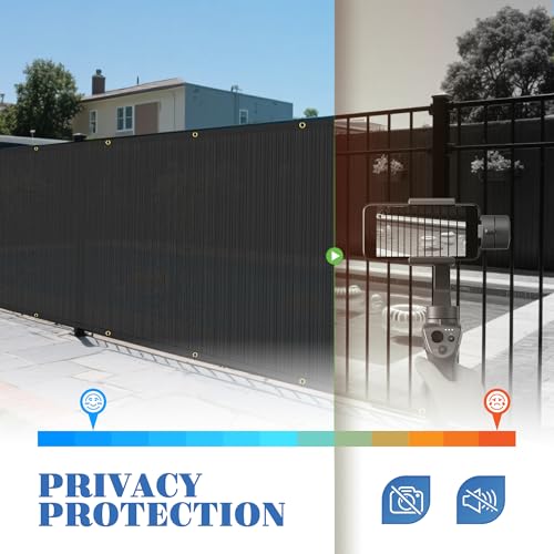 ECOOPTS 6'x3' Privacy Fence Screen Windscreen with Copper Grommets, Fit for Commercial Fence and Residential Garden Outdoor 90% UV Blockage, Cable Zip Ties Included (Black) - color: Black, size: 6'x3'