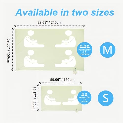 Picnic Blanket Waterproof – Packable Sand Proof Beach Blanket (0.42lb/0.66lb), Compact & Foldable, Fits in Pocket with Integrated Stakes, Ideal for Camping, Hiking, Travel, Concert, Festival - size: 59.06" X 39.37"for 1-2 Persons