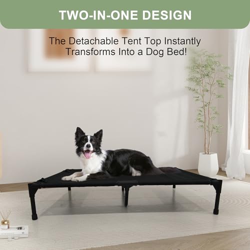 Outdoor Dog House, Kennel with Canopy, Waterproof and Breathable Pet Tent House for Medium Dogs, Foldable Dog Shelter with Shade Roof for Camping, Travel and Backyard, M - style: M