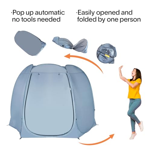 Alvantor® Pop Up Screen Tent House Room Instant Outdoor Camping Canopy Sun Shelter Gazebo for Patio, Backyard & Deck, Privacy Tent(2-10 People, 8'x8' 10'x10' 12'x12') - color: Gray, size: 8x8FT